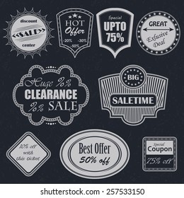 Vector sale labels. Vintage style. Set of labels           