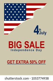 Vector Sale Poster with American Flag. EPS 10 vector file