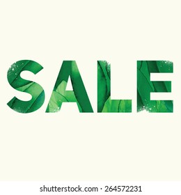 Vector sale poster with double exposure effect