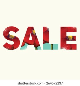 Vector sale poster with double exposure effect