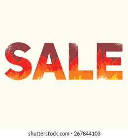Vector sale poster with double exposure effect
