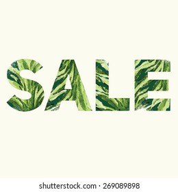 Vector sale poster with double exposure effect