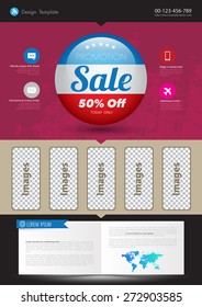 Vector Sale Poster Template with circle banner. Abstract Background for Business Documents, Flyers and Placards, Web page, Printing advertising.