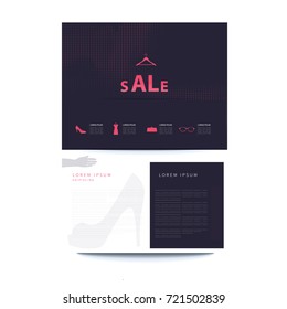 Vector sale poster template with dress icon 