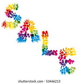 Vector Sale. Rainbow font.