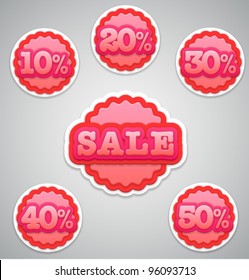 Vector sale round labels or stickers