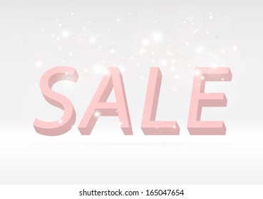 Vector sale scene for design templates and backgrounds on reflective surface - Vector 3D  sale winter background illustration