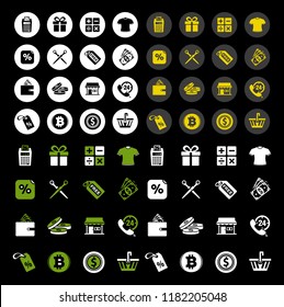 vector sale and shopping icons set, price tag sign symbols. Shopping promotion illustrations