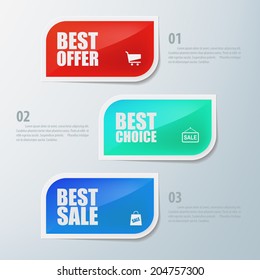 Vector sale sticker with icon.