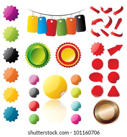 Vector sale stickers and arrows