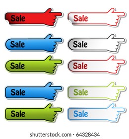 Vector sale stickers of hand