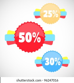 Vector sale stickers and labels