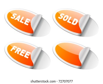 Vector sale stickers set. Easy replace background and edit colors.