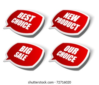 Vector sale stickers set. Transparent shadow easy replace background and edit colors.