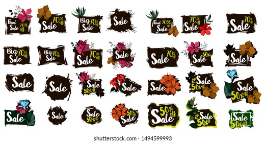 Vector sale tag with discount label. Best offer business elements design. Promotion coupon retail collection banner. Season special deal.