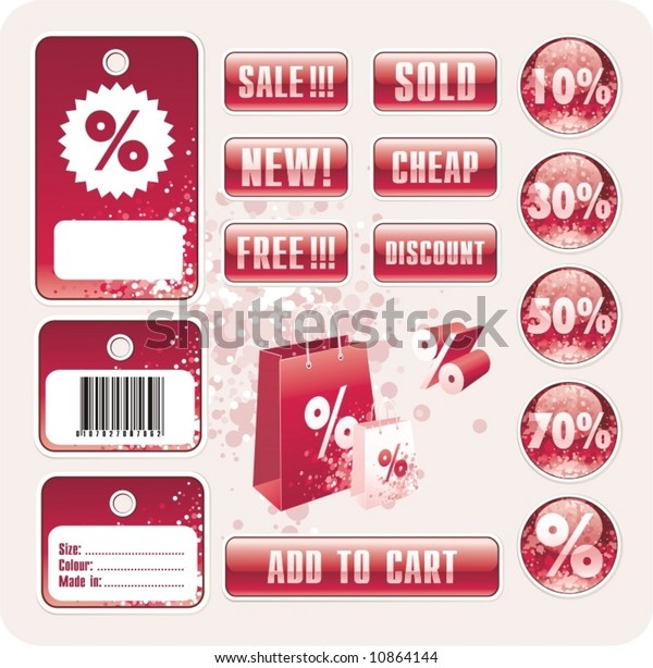 Vector Sale Tag Stickers Glossy Buttons Stock Vector Royalty Free