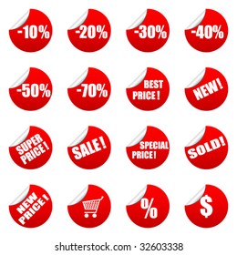 Vector sale tag stickers set