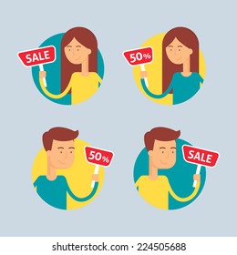 Vector sale tags