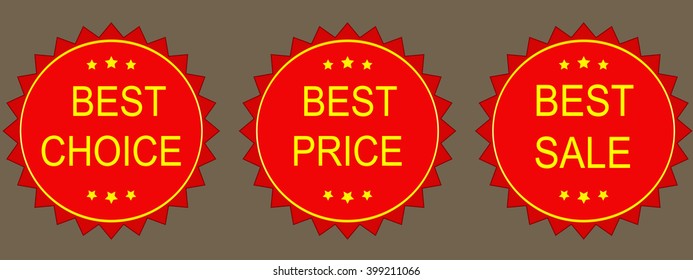 Vector Sale Tags. Best choice, best price, best sale.