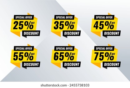 Vector sale tags collection special offer big sale discount best price mega sale banner set