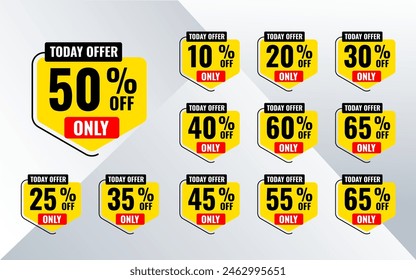 Vector sale tags collection special offer big sale discount best price mega sale banner set