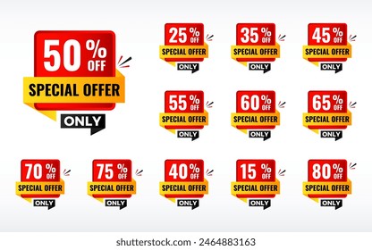 Vector sale tags collection special offer big sale discount best price mega sale banner set