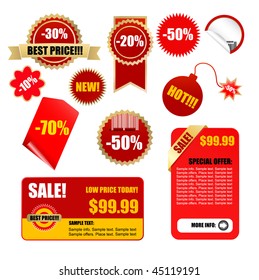 vector sale tags and labels set