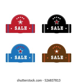 Vector Sale Tags (labels): templates in the style of "Cowboy West"