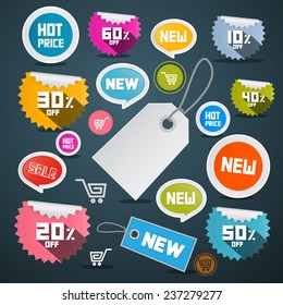 Vector Sale Tags Set