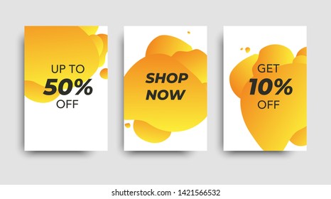 Plantillas de venta de vectores. а los banners de venta. Etiqueta de precio. Folletos modernos amarillos.