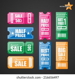 Vector sale tickets.