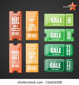 Vector sale tickets.