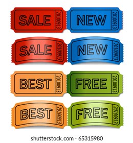Vector sale tickets