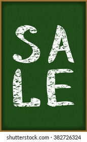 Vector - Sale written on blackboard with chalk. art