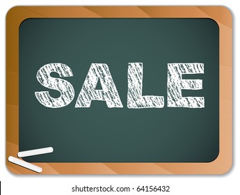 Vector - Sale written on blackboard with chalk.