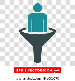 Vector Sales Funnel EPS vector pictograph. Illustration style is flat iconic bicolor soft blue symbol on a transparent background.