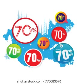 vector sales and percents illustration. on white background. banner. discount