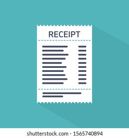 Vector Sales Receipt Flat Icon. Vector Illustration