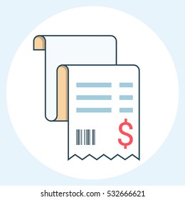 Vector sales receipt, line icon