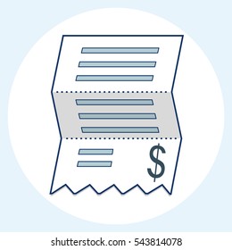 Vector sales receipt, line icon