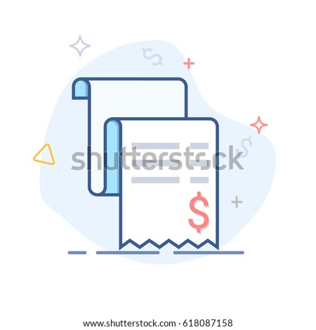 Vector sales receipt, line icon