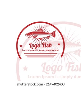 Vector salmon logo and design elements