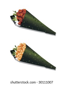 Vector salmon maki roll illustration