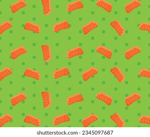 Vector Salmon sashimi seamless pattern background
