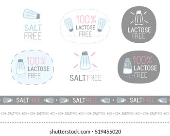 vector salt free sign set