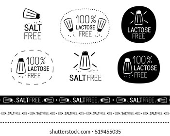 vector salt free sign set