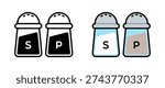 Vector Salt and Pepper Flat Illustration