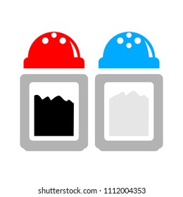 Vektorsalz und Pfefferstreuer? Symbol für Restaurantzeichen - Geschmacksstoff