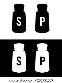 Vector salt and pepper shaker silhouettes