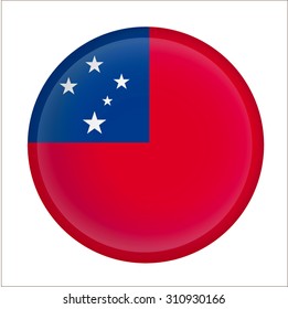 Vector - samoa Flag Glossy Button